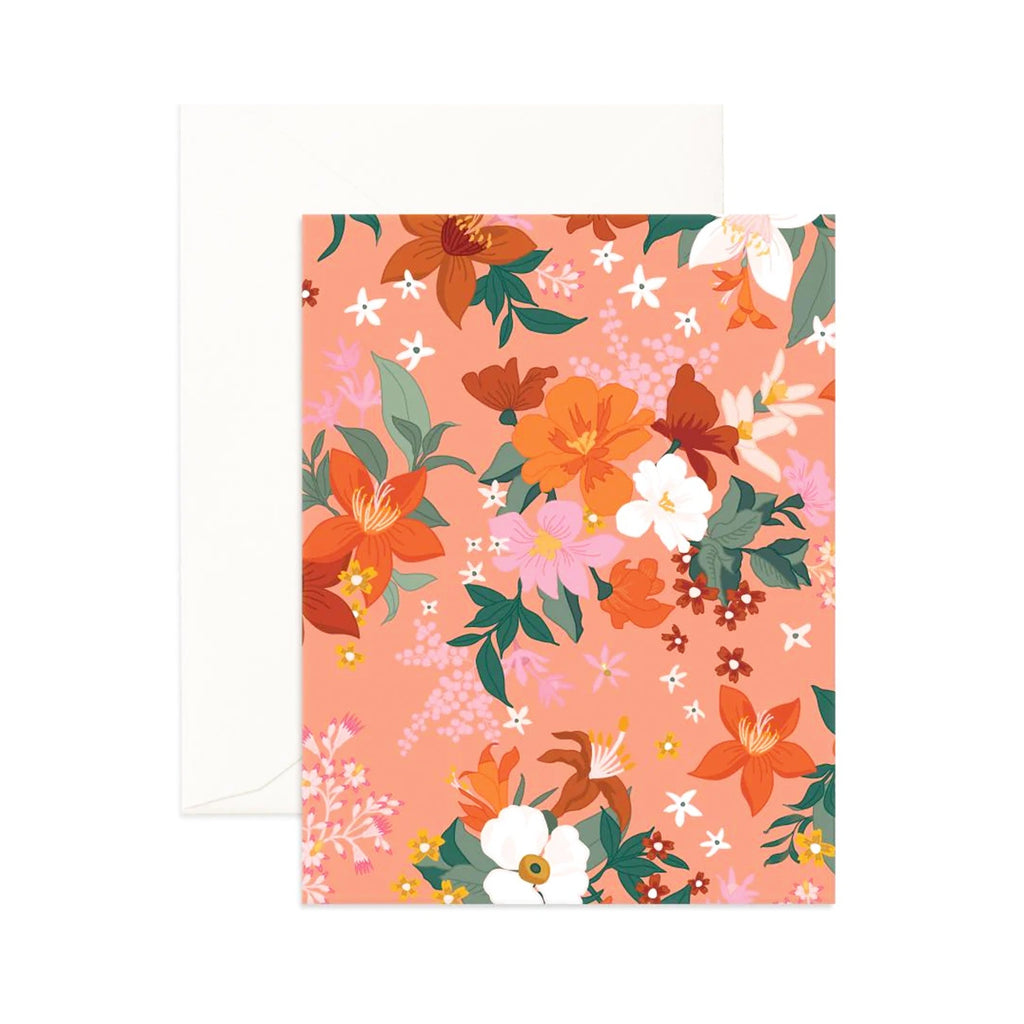 Card Blank Bohemia Peach Florals