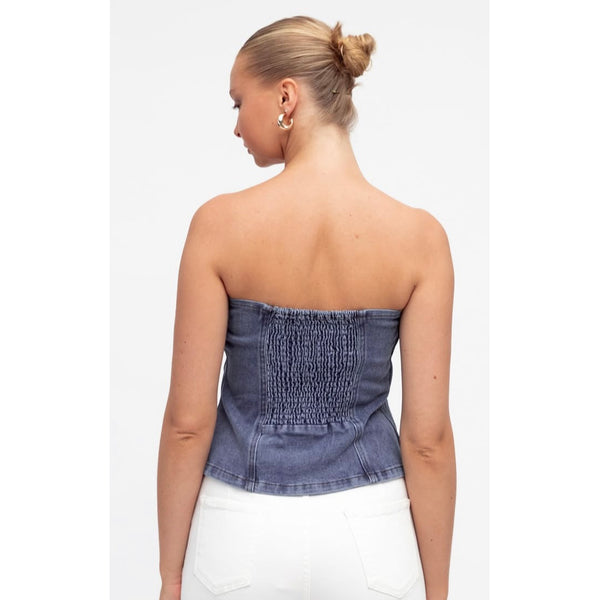 Top Basic Needs Denim Boobtube – Cavania
