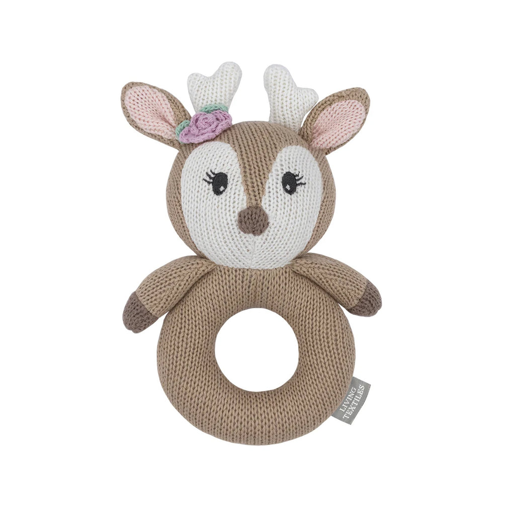 Knitted Ring Rattle - Ava The Fawn
