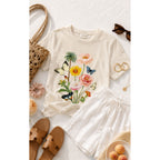 TShirt Cream - Botanical Butterfly