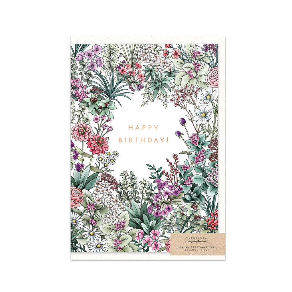 Card Flower Field Birthday