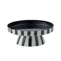 Cake Stand - Linear Metal - Ivory/Black