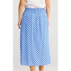 Skirt Somara - Blue Check W Villa Print