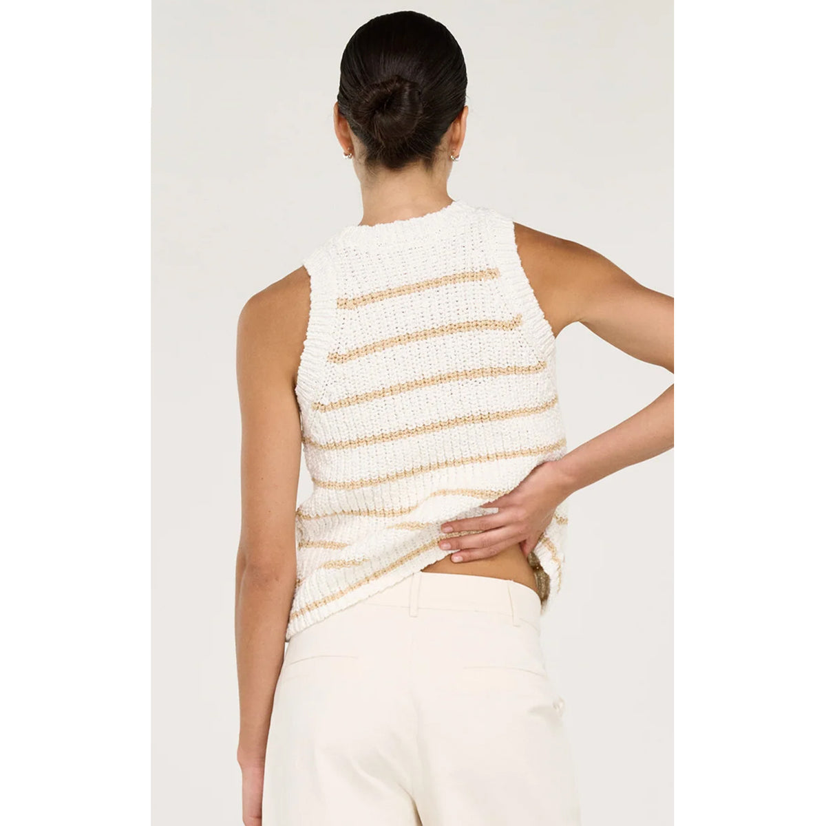 Top Knit Cove Stripe - White & Beige