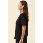 Tshirt Eva Crochet - Black