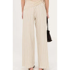 Pant Lola Mid Rise - Taupe & White Stripe