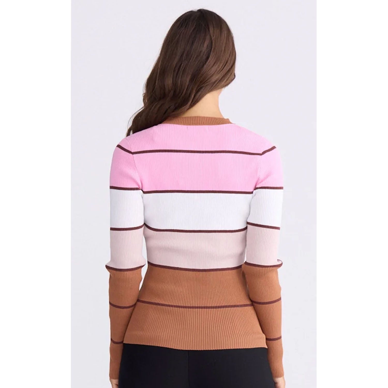 Top Unley Knit - Rose Stripe