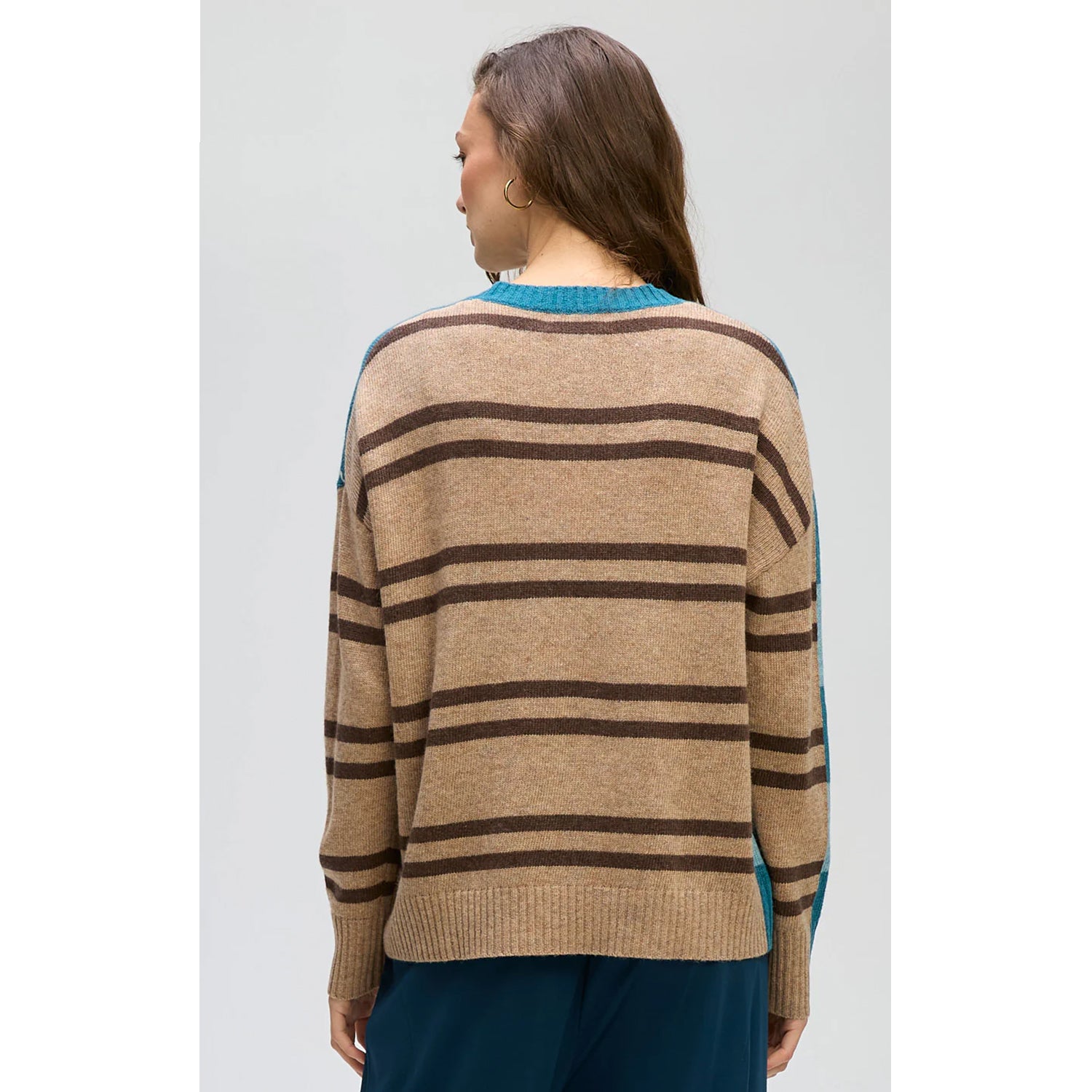 Knit Groove Stripe Crew - Teal