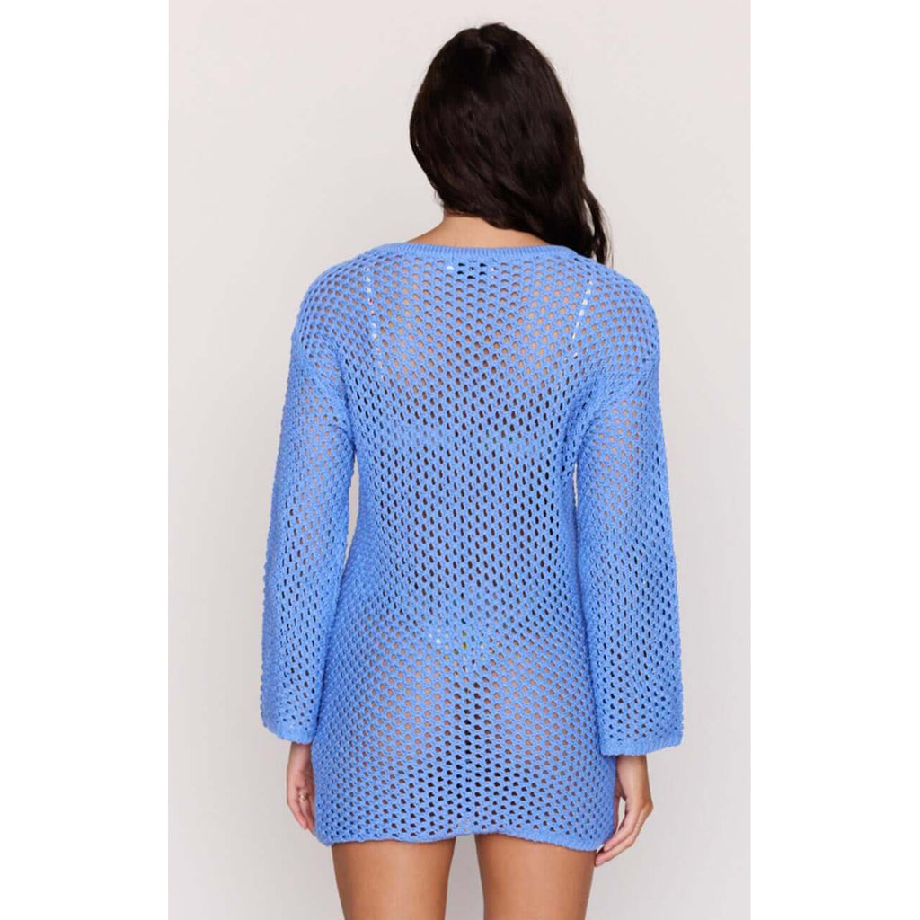 Dress Balmy Crochet Mini - Blue