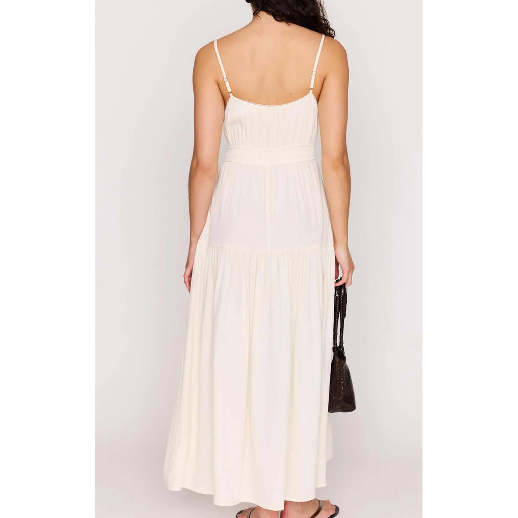 Dress Estelle Tie Front Maxi - Cream