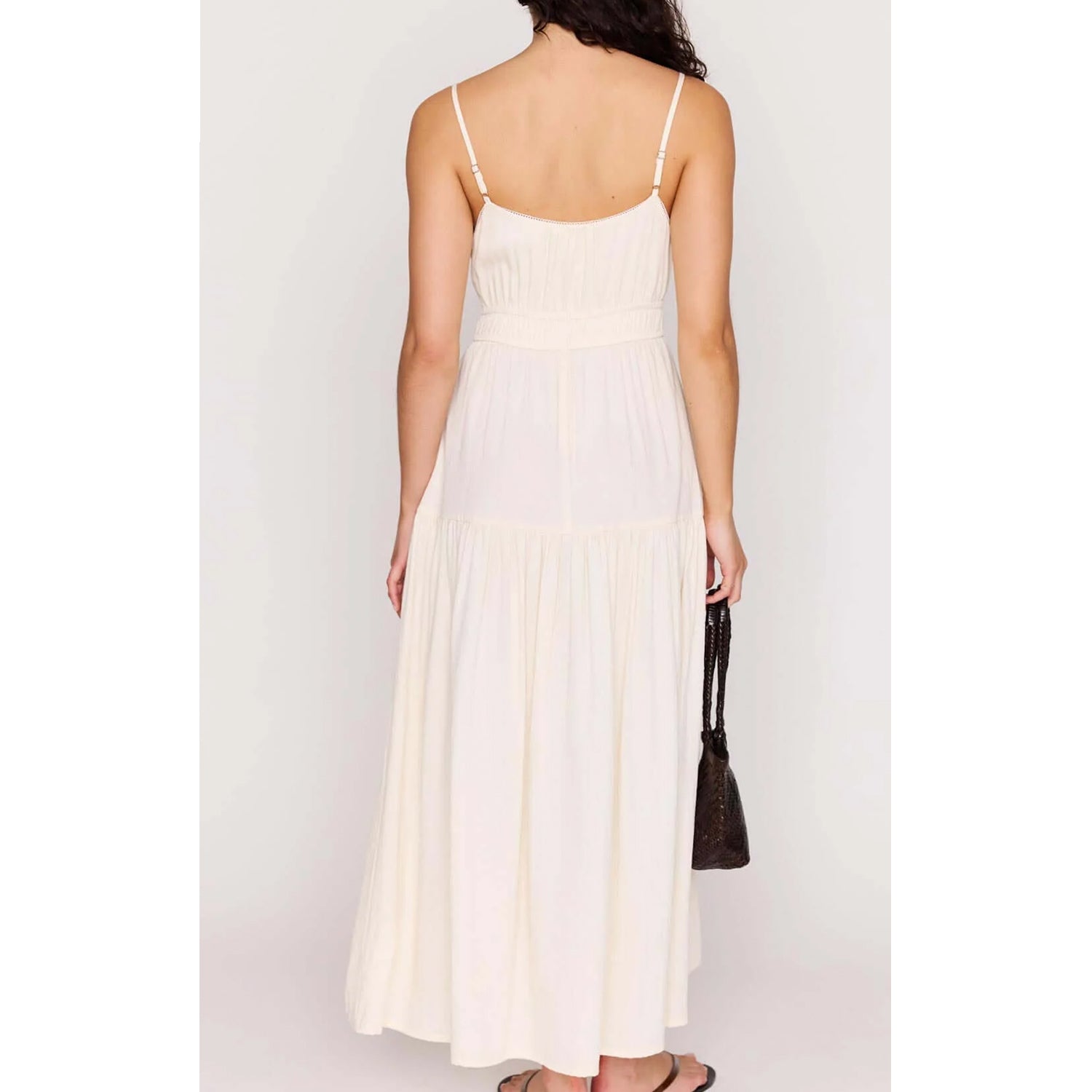Dress Estelle Tie Front Maxi - Cream
