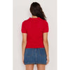 Top Lila Pointelle Knit Tee - Red