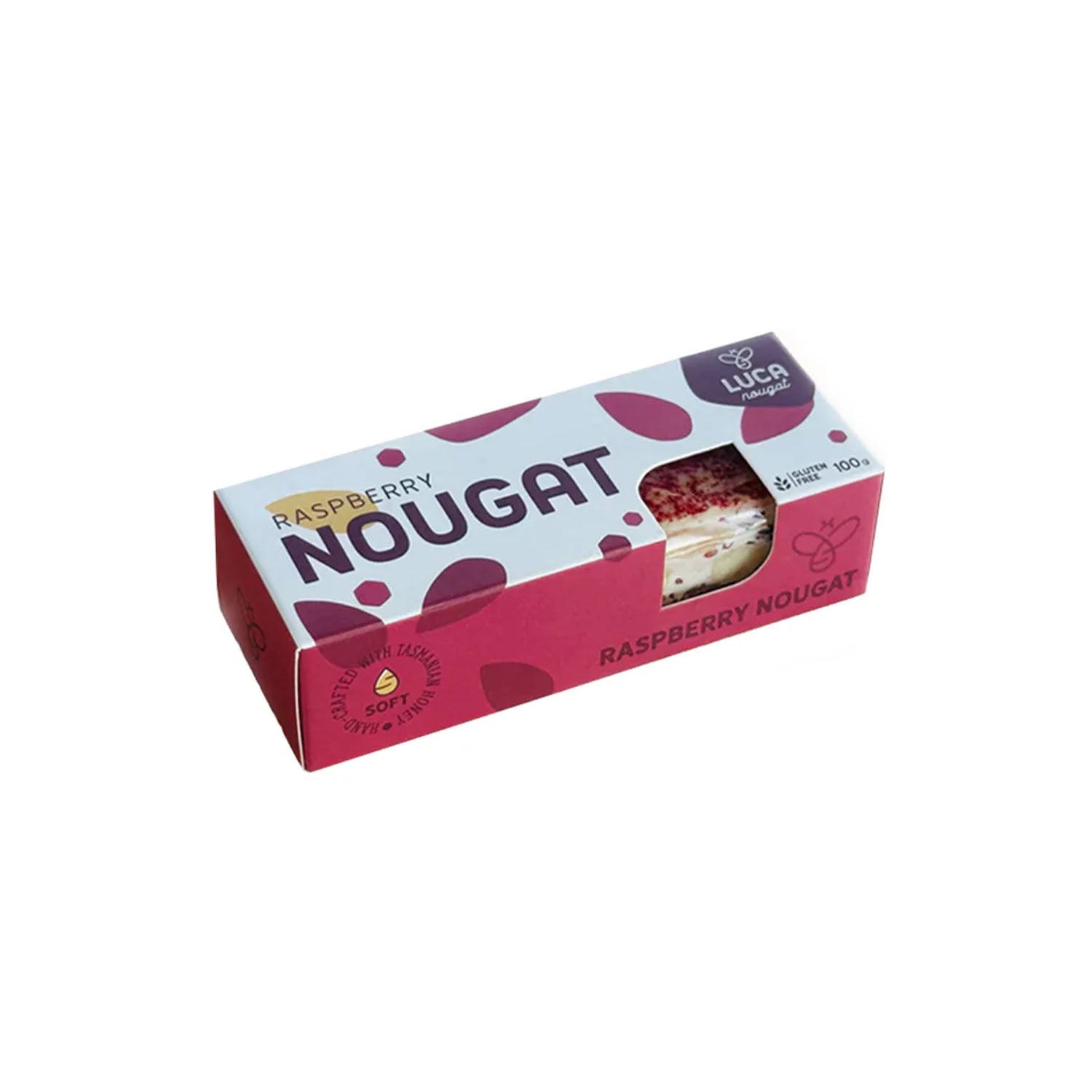 Nougat Bar Raspberry 100g