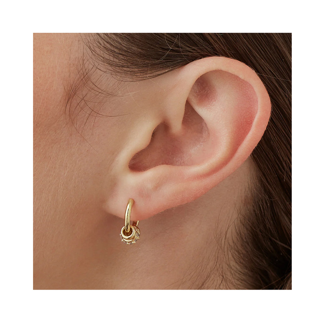 Earrings Triple Disc Hoop - Gold Plated