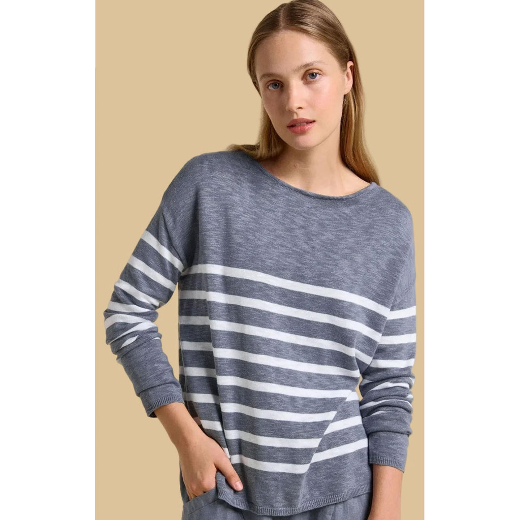 Top Bobbie - Steel & White