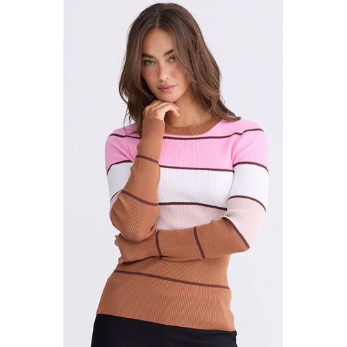 Top Unley Knit - Rose Stripe