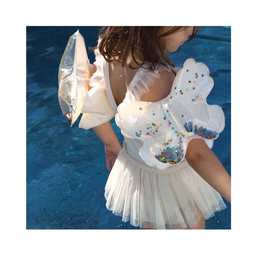 Kids Inflatable Arm Bands Cotton Candy Glitter