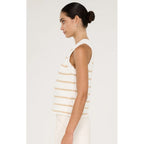 Top Knit Cove Stripe - White & Beige