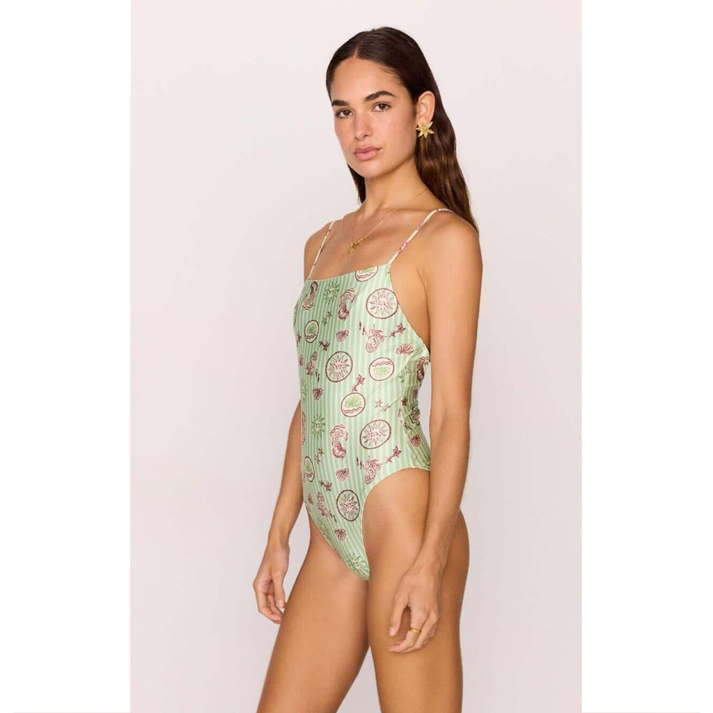 Swimsuit Soleil Scoop Back One Piece - Mermaid Stripe