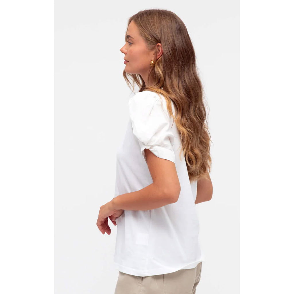 Top Twist Sleeve Tee - Ivory