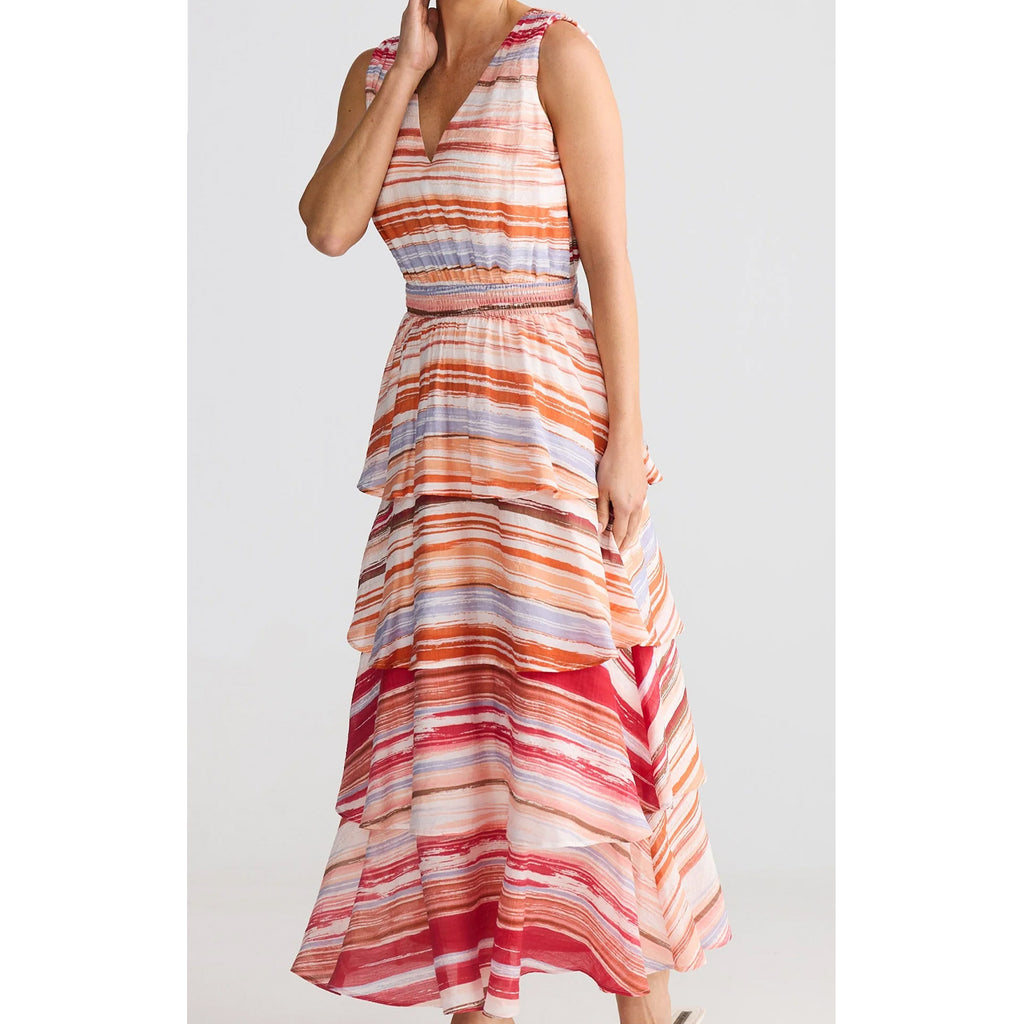Dress Adella Maxi - Painterly Stripe