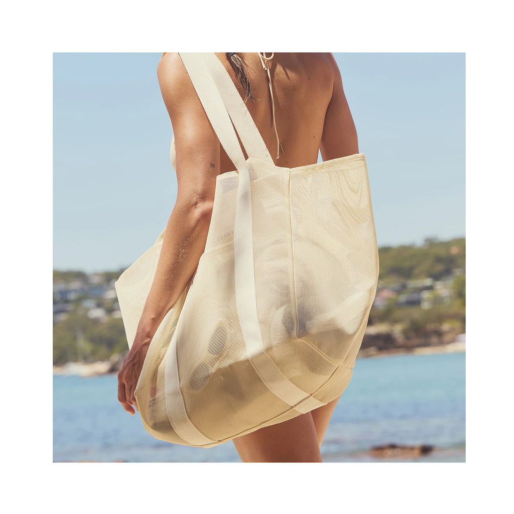Mesh Beach Bag Oyster Cream