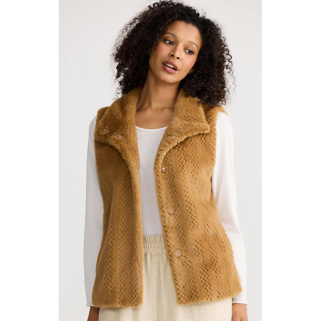 Vest Bruna Fur - Camel