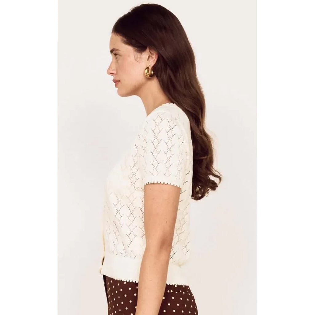 Knit Cardi Top Calla - Ivory