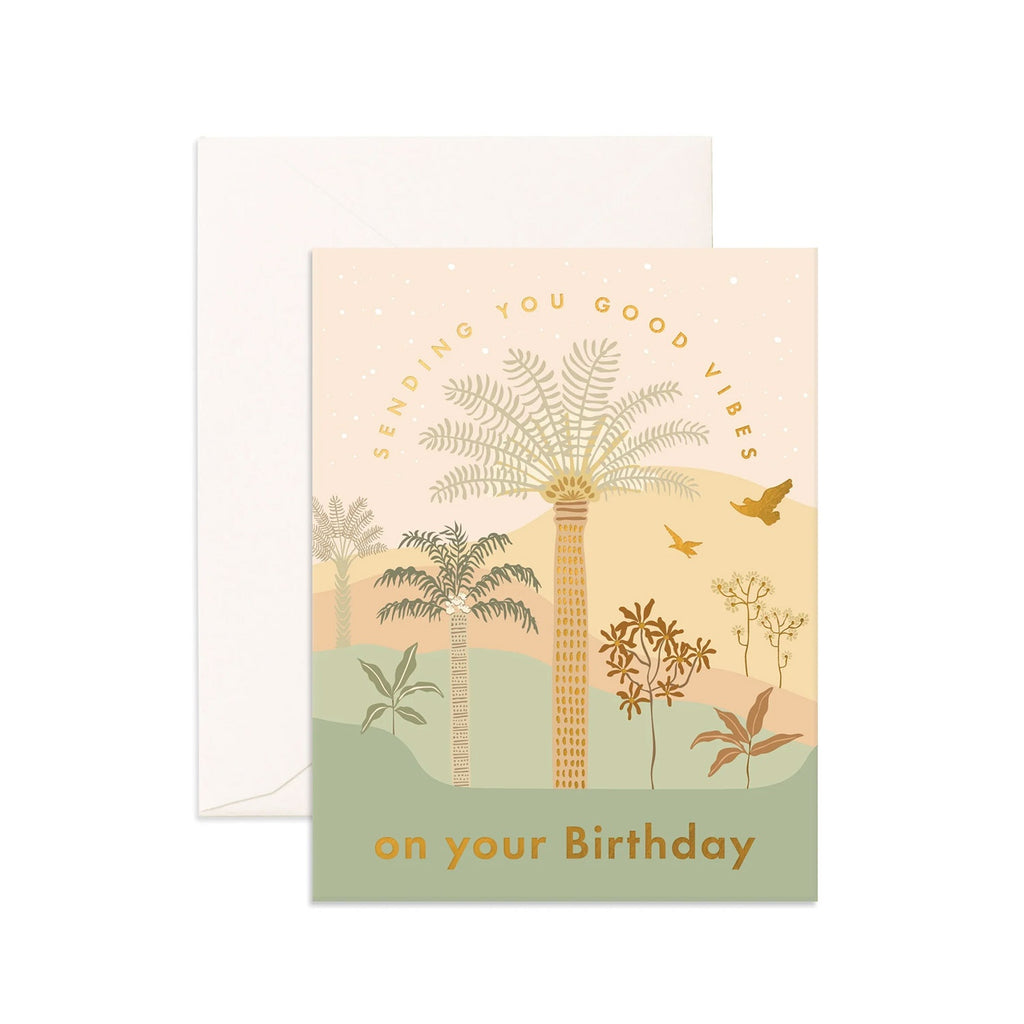 Card Birthday Jungle Palms