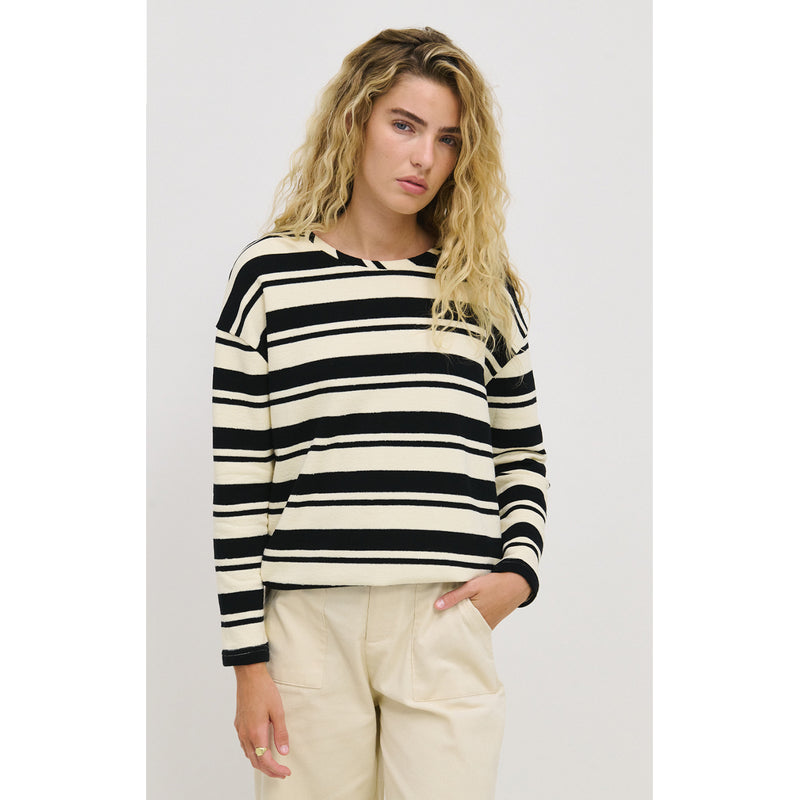 Top Isla Stripe Knit - Cream & Black