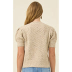 Cardigan Mckenna Short Sleeve - Stone