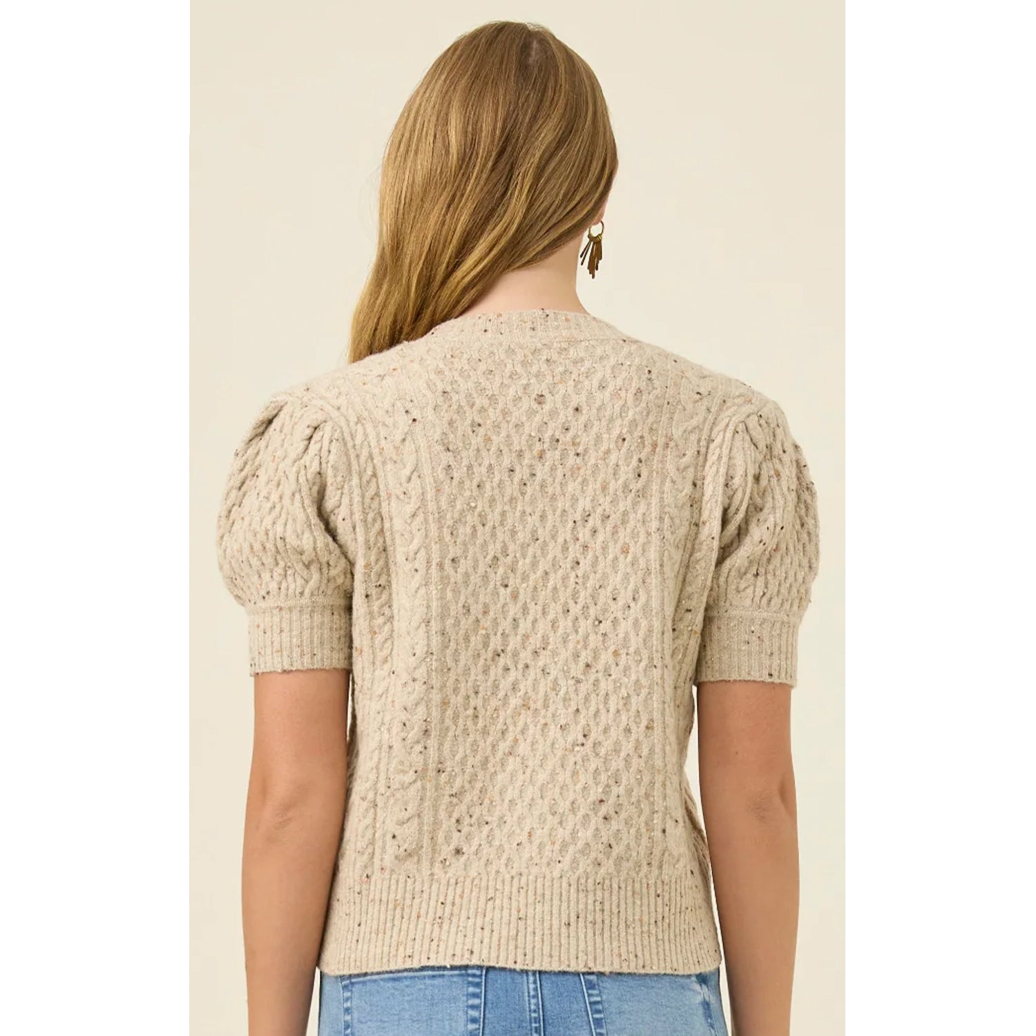 Cardigan Mckenna Short Sleeve - Stone