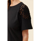 Tshirt Eva Crochet - Black