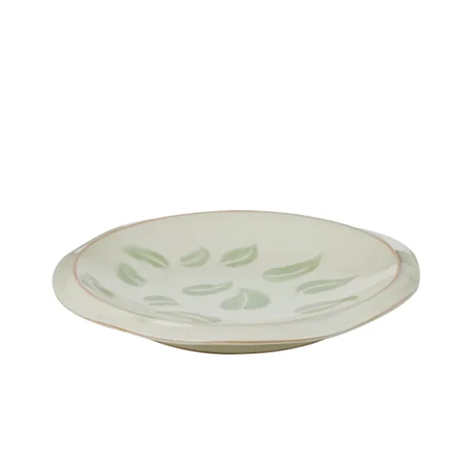 Platter Winslet Ceramic 41x5.5cm Nat/Grn