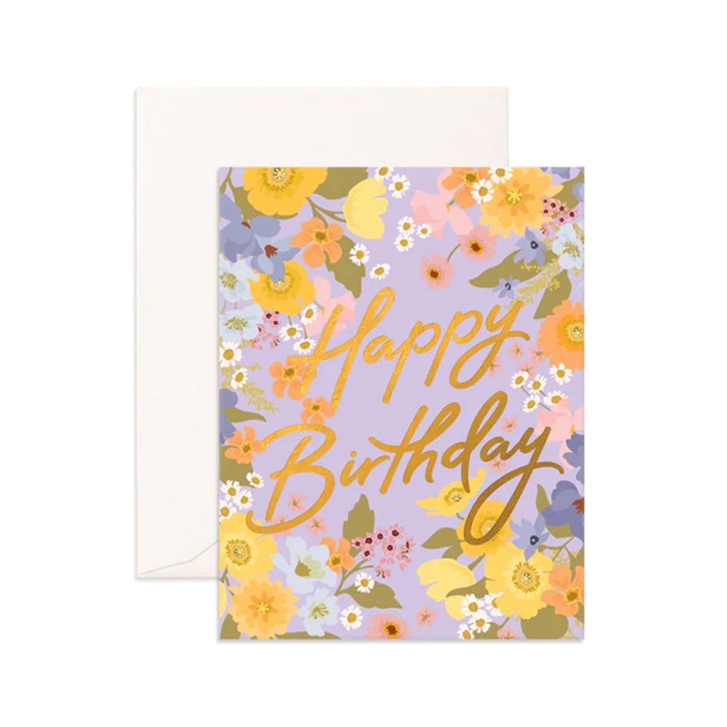 Card Birthday Spring Florals Lilac