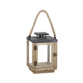Lantern Newark Wood/Glass19x29cm - Natural