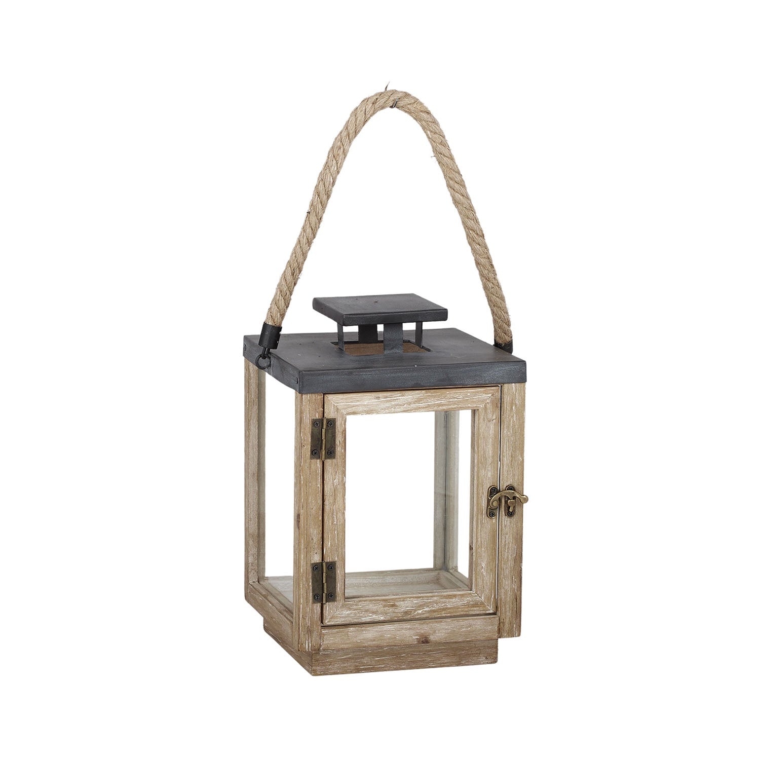 Lantern Newark Wood/Glass19x29cm - Natural