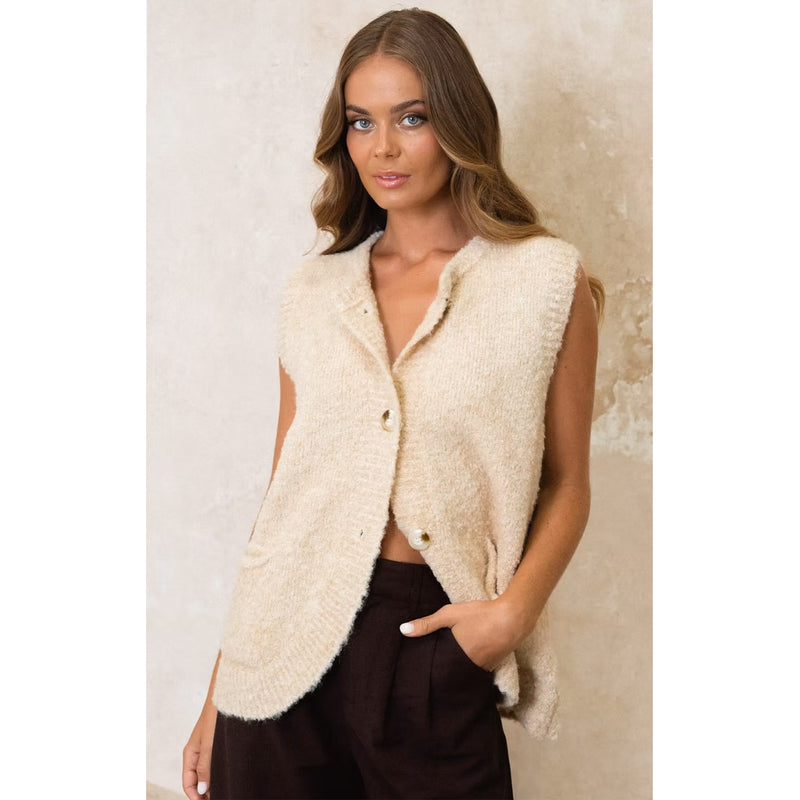 Knit Vest Amelia - Beige