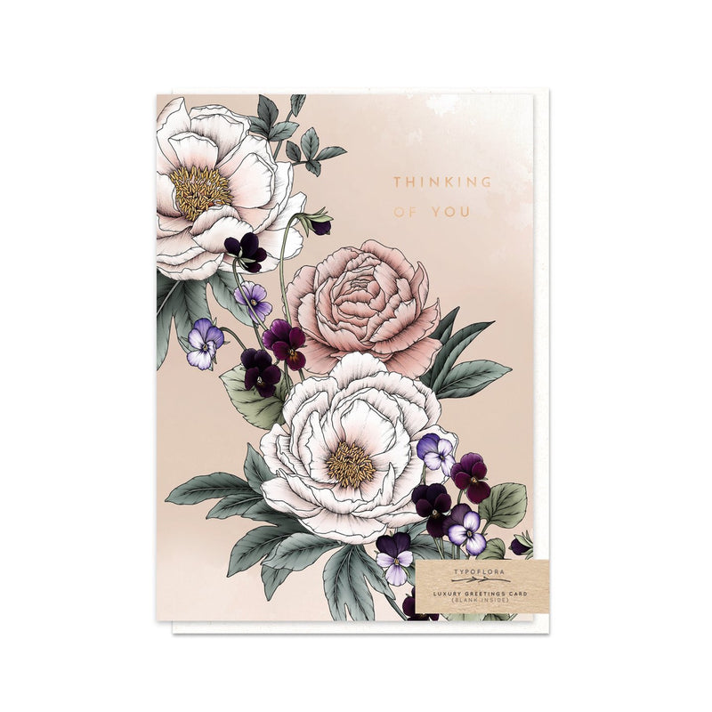 Card Thinking Of You Peony