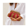 Clutch Elody Straw - Red Stripe