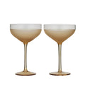 Coupe Glass Hudson S/2 11.5x18cm Amber