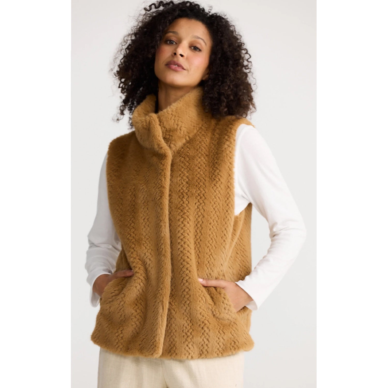 Vest Bruna Fur - Camel