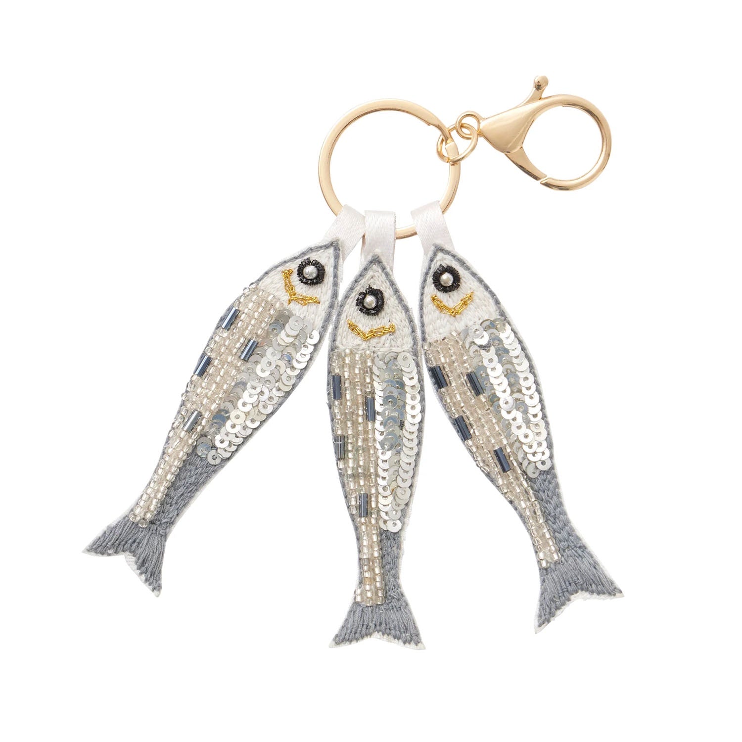 Keyring Embroidered Sardines