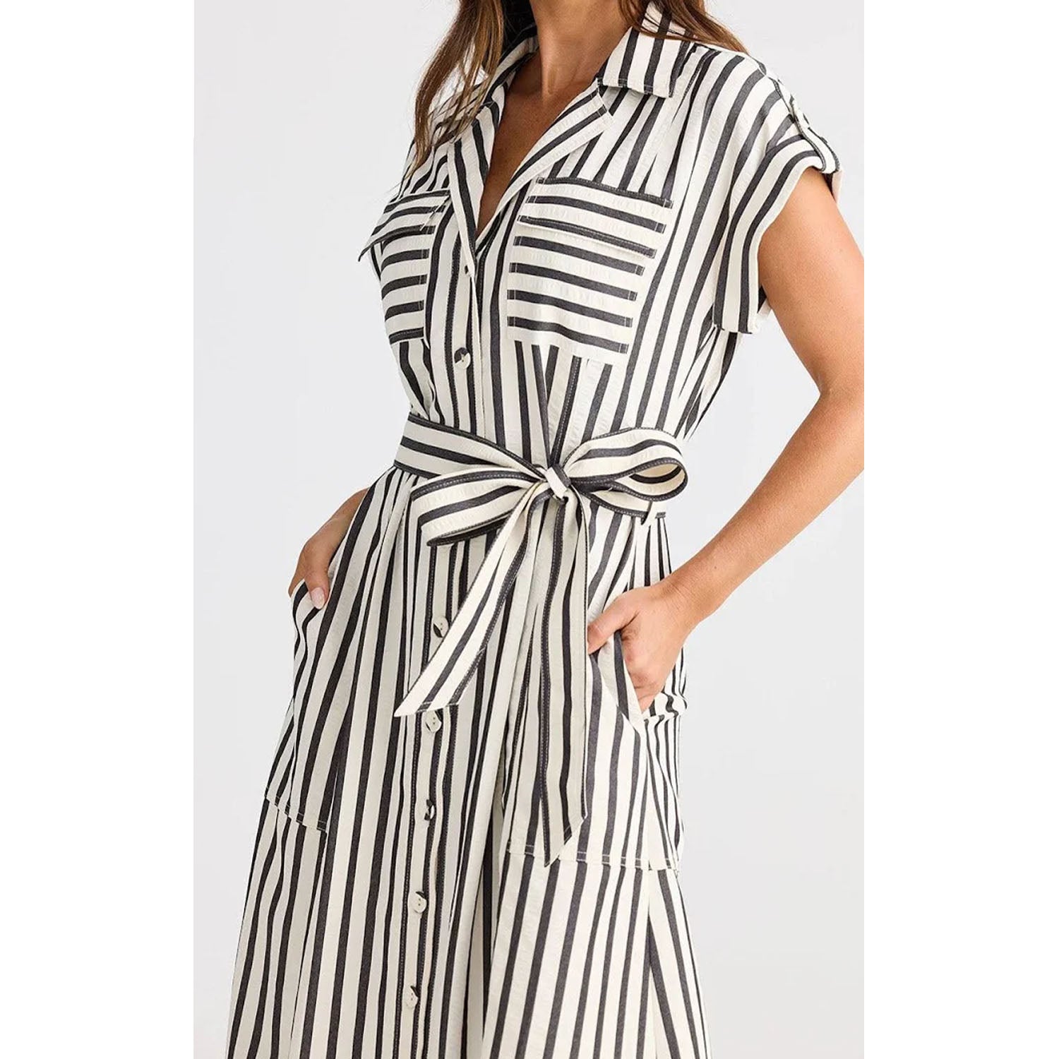 Dress Portia - Navy Stripe