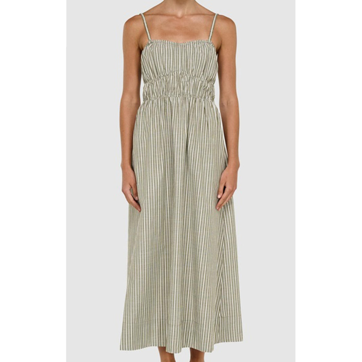 Dress Lisara Midi - Khaki & White