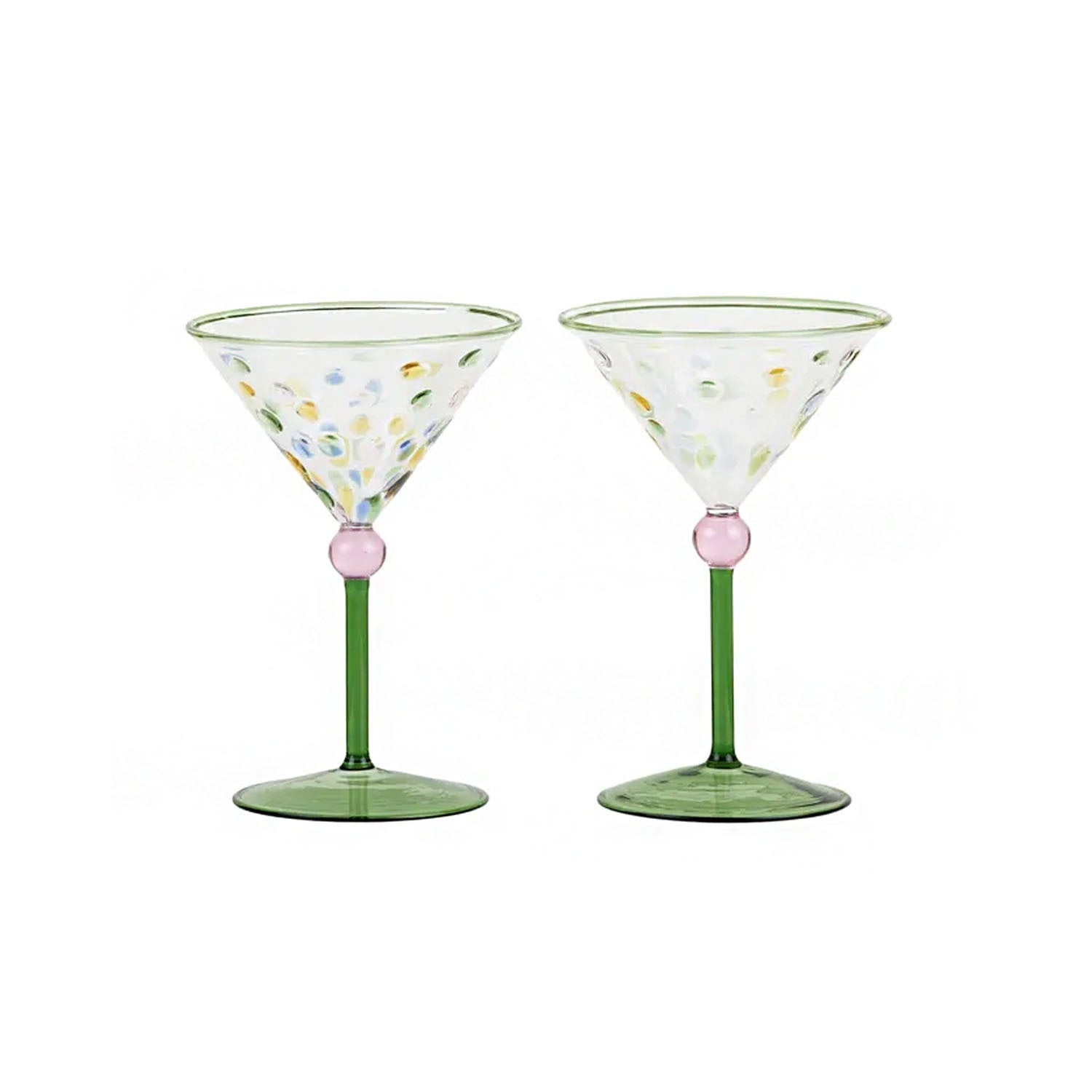 Cocktail Glass - Lulu S/2 Green