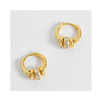 Earrings Triple Disc Hoop - Gold Plated
