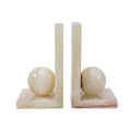 Bookends Set Marble - White Onyx