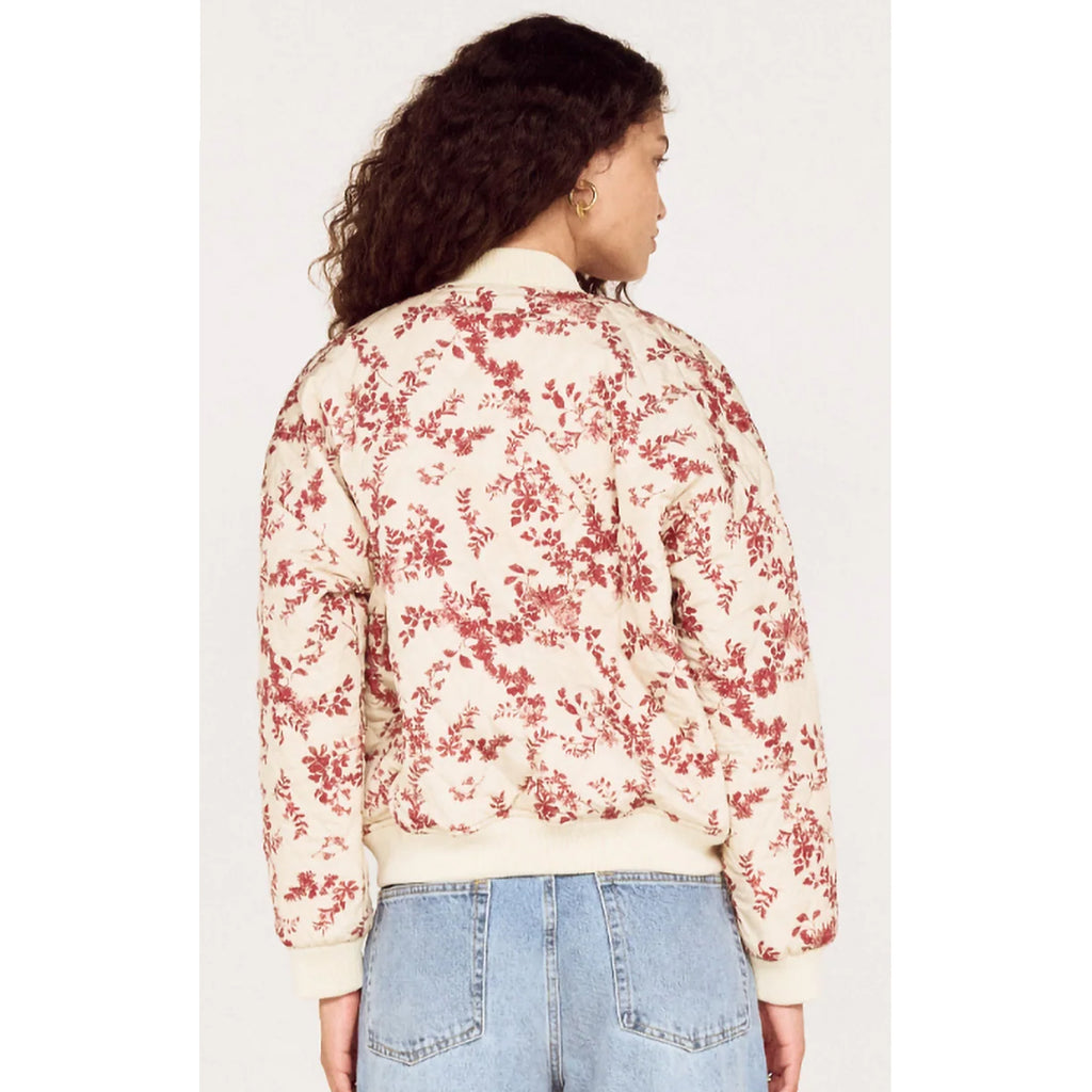 Jacket Leona Puffer - Wine & Cream Floral