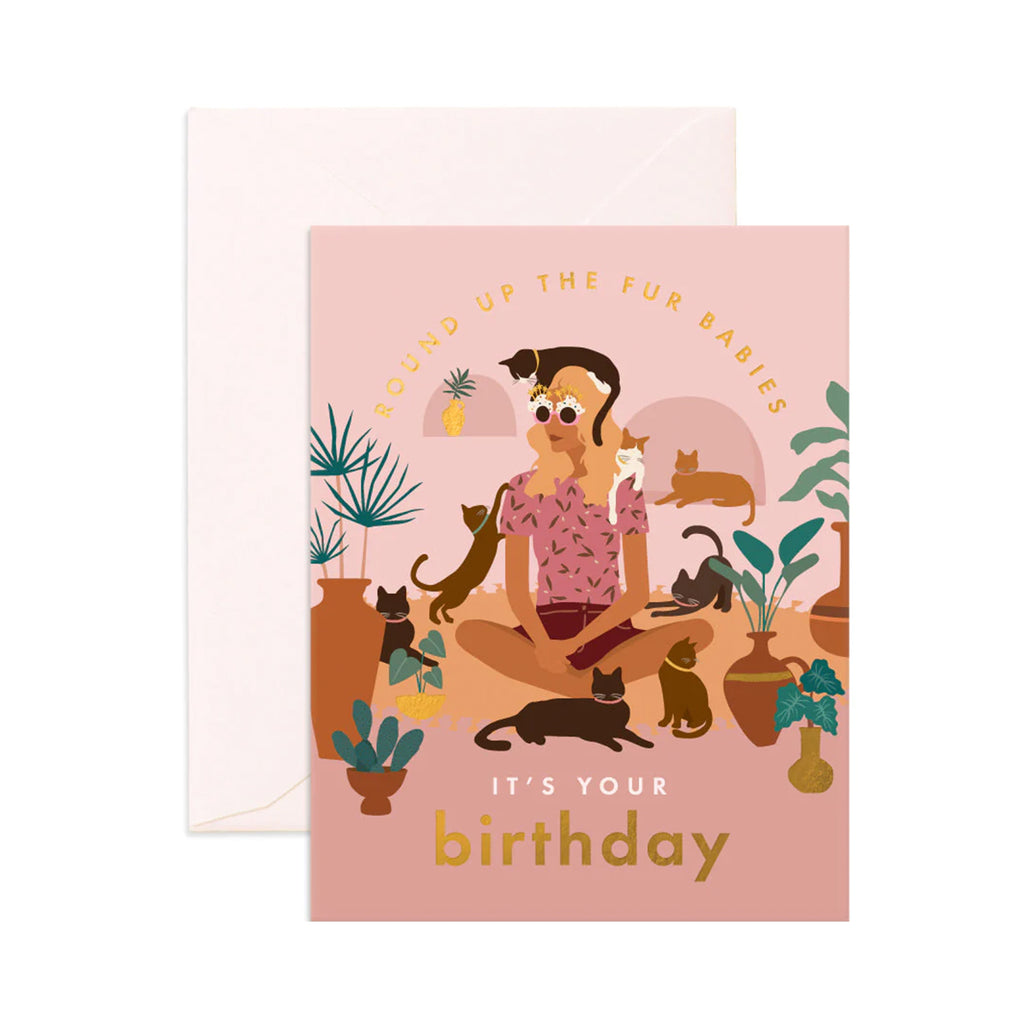 Card Birthday Cat Lady